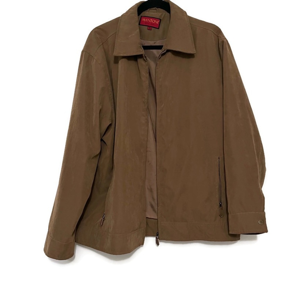 Mantoni Men's Brown Jacket Moto Coat Size XL Winter coat